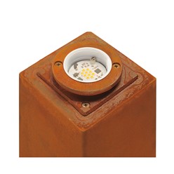 RUSTY 40 LED SQUARE, outdoor armatuur, corten staal, LED 3000K, IP55